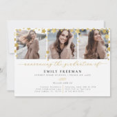 Invitation Soirée Gold Star 4 photos à la mode (Dos)