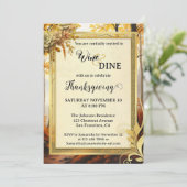 Invitation Soirée Gold Thanksgiving Elégante (Debout devant)