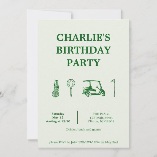 Invitation soirée golf (Devant)