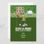 Invitation Soirée Golf Golf et Bière Citation drôle pour golf (Devant / Derrière)
