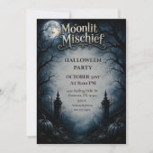 Invitation Soirée gothique Halloween de la malice au clair de (Devant)