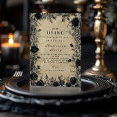 Invitation Soirée gothique Rose noir Halloween