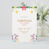 Invitation Soirée Green Simple Christmas (Debout devant)