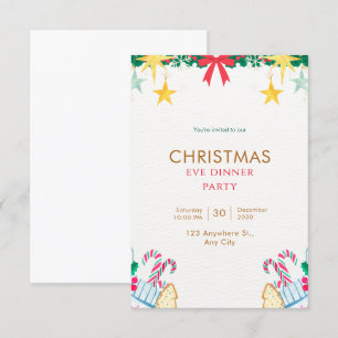 Invitation Soirée Green Simple Christmas