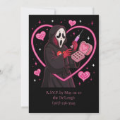 Invitation Soirée Halloween au masque rose (Dos)