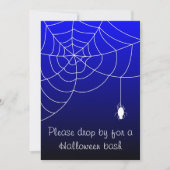 Invitation Soirée Halloween Blue Web of Fright (Devant)