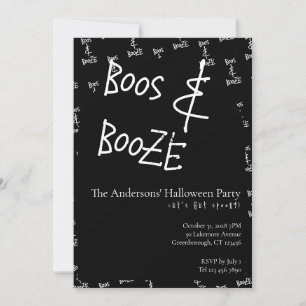 Invitation Soirée Halloween Boos and Booze