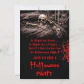 Invitation Soirée Halloween Crâne et Os Effrayants (Devant)