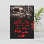 Invitation Soirée Halloween Crâne et Os Effrayants (Debout devant)