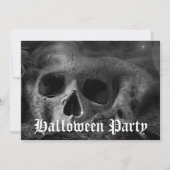 Invitation Soirée Halloween Crâne Gothique Effrayant (Devant)