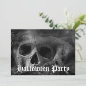Invitation Soirée Halloween Crâne Gothique Effrayant (Debout devant)