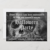 Invitation Soirée Halloween Crâne Gothique Effrayant (Dos)