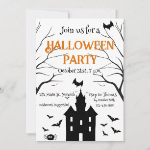 Invitation Soirée Halloween dans une maison hantée