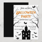 Invitation Soirée Halloween dans une maison hantée (Devant / Derrière)