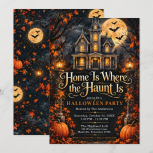 Invitation Soirée Halloween dans une maison hantée