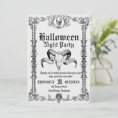 Invitation Soirée Halloween Danse de Crâne Gothique Rétro (Debout devant)