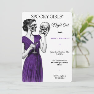Invitation Soirée Halloween de filles effrayantes Cocktail