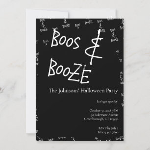 Invitation Soirée Halloween de Huées et de Boissons Alcoolisé