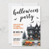 Invitation Soirée Halloween de la Maison Hantée Gothique (Devant)