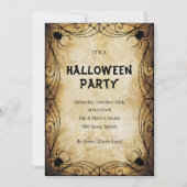 Invitation Soirée Halloween des Araignées Gothiques (Devant)