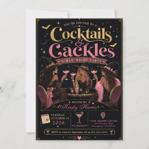 Invitation Soirée Halloween des filles Cocktails & Rires