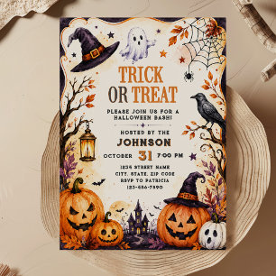 INVITATION SOIRÉE HALLOWEEN DES FRIANDISES OU DES FRAYEURS
