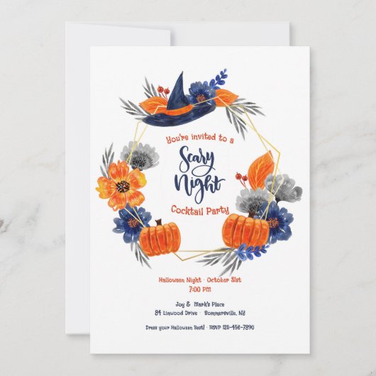 Invitation Soirée Halloween effrayante (Devant)