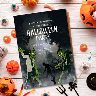 Invitation Soirée Halloween effrayante thème nuit d'horreur z