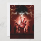 Invitation Soirée Halloween Effrayante Zombies Rouges (Dos)