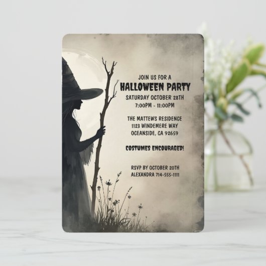 Invitation Soirée Halloween enchanteresse (Debout devant)
