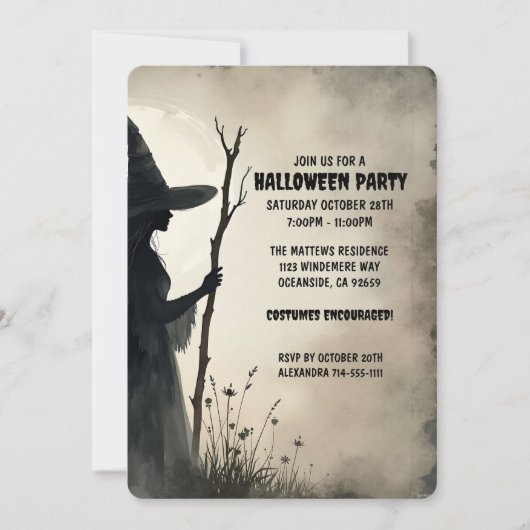 Invitation Soirée Halloween enchanteresse (Devant)