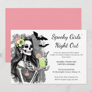Invitation Soirée Halloween entre filles Cocktail Party Squ