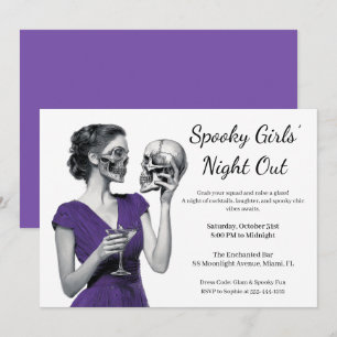 Invitation Soirée Halloween entre filles Fête de cocktails