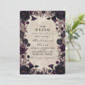 Invitation Soirée Halloween Fleur Violette Gothique (Debout devant)