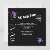 Invitation Soirée Halloween Gothique Araignée Violet Noir (Dos)