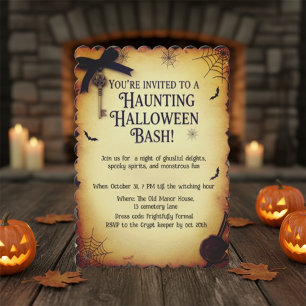 Invitation Soirée Halloween gothique et hantée de l'apothicai