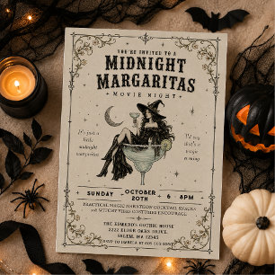 Invitation Soirée Halloween gothique et sorcière des Margarit
