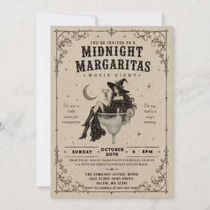 Invitation Soirée Halloween gothique sorcière des Margaritas