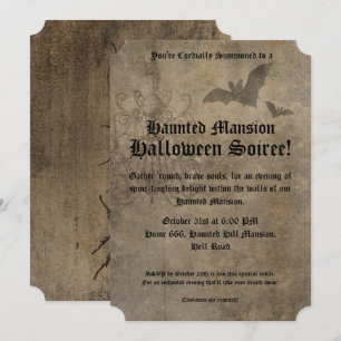 Invitation Soirée Halloween gothique vintage