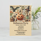Invitation Soirée Halloween gothique vintage (Debout devant)