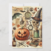 Invitation Soirée Halloween gothique vintage (Dos)