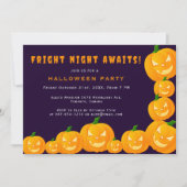 Invitation Soirée Halloween Jack o' lantern Violet et Orange (Devant)