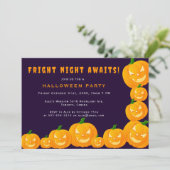Invitation Soirée Halloween Jack o' lantern Violet et Orange (Debout devant)