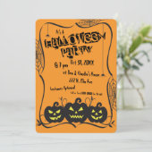 Invitation Soirée Halloween Jack O' Lanterns & Araignées (Debout devant)