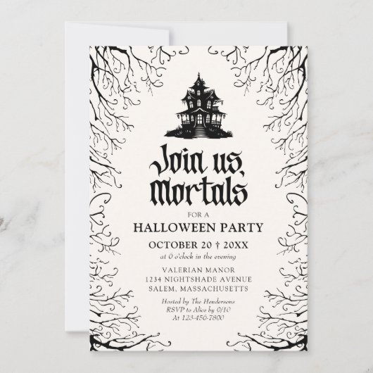 Invitation Soirée Halloween Maison Hantée (Devant)