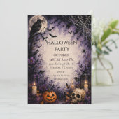 Invitation Soirée Halloween Midnight Raven (Debout devant)