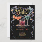 Invitation Soirée Halloween Peace Love & Potions (Devant)