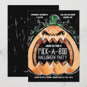 Invitation Soirée Halloween Pick-A-Boo (Devant / Derrière)