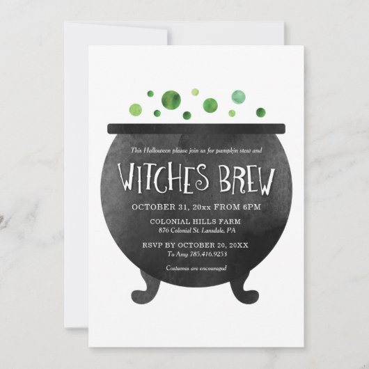 Invitation Soirée Halloween Potions de Sorcières (Devant)
