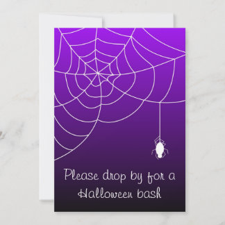 Invitation Soirée Halloween Purple Web of Fright